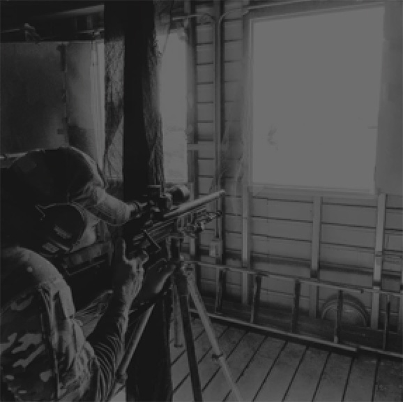 Urban precision shooting from cover.