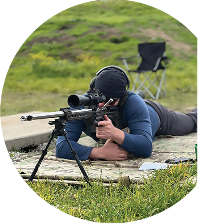 Prone precision shooter during mentorship program
